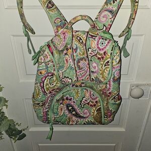 Vera Bradley Mint Paisley Quilted Backpack